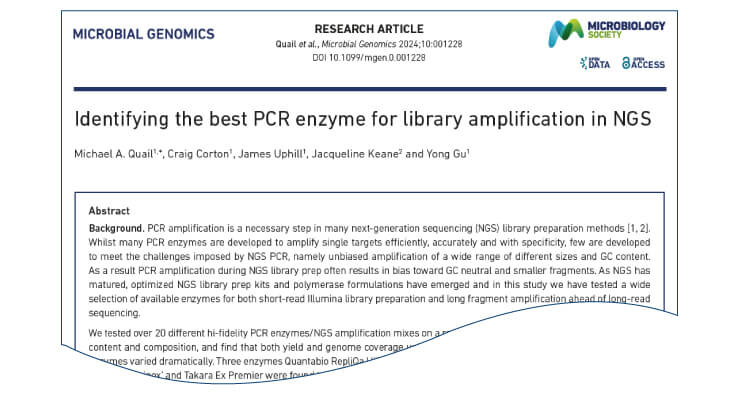 Identifying the best PCR enzyme for library amplification in NGS for both short and long read sequencing.